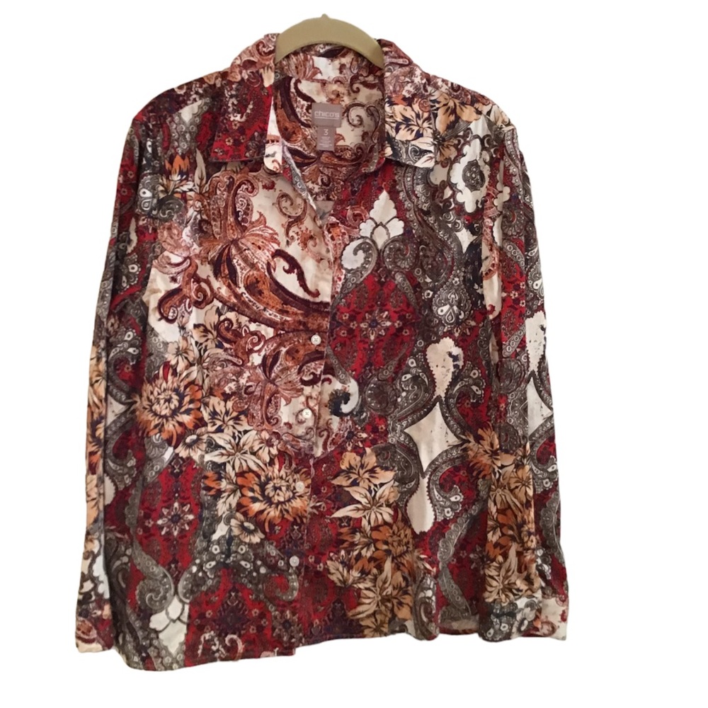 Chico’s print blouse